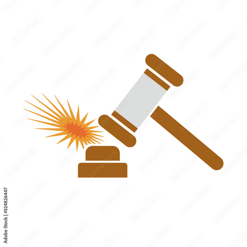 Gavel icon. Court Ruling. Trial. Vector.