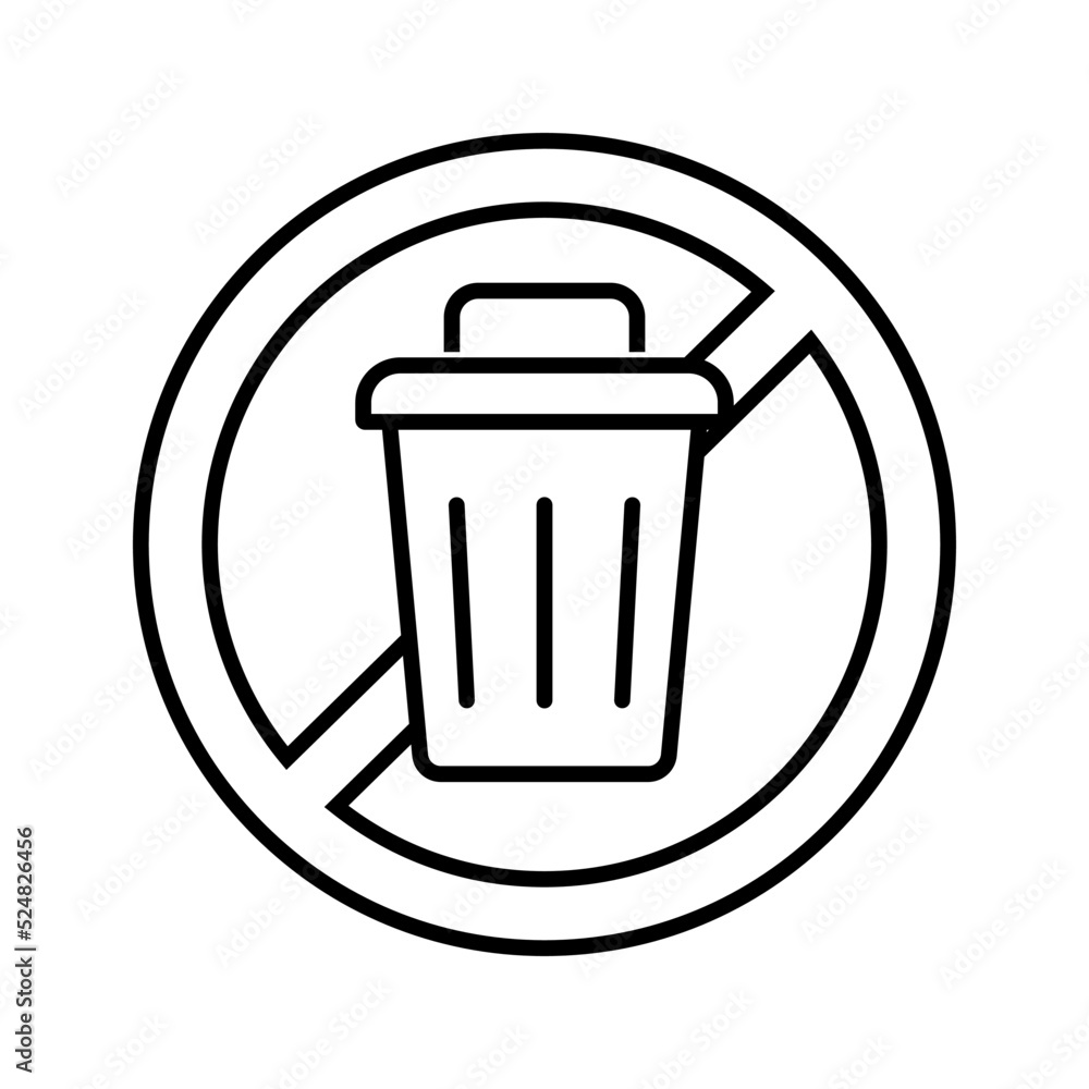 Do not put trash in the trash can icon. Vector. Do not put trash in the trash can icon. Vector.