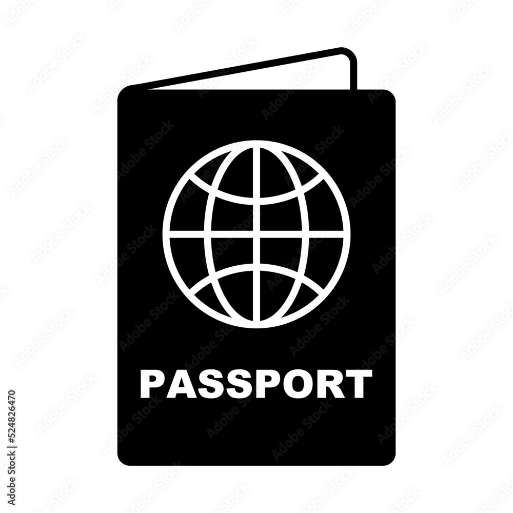 Passport book silhouette icon. Passport for international travel. Vector. Passport book silhouette icon. Passport for international travel. Vector.