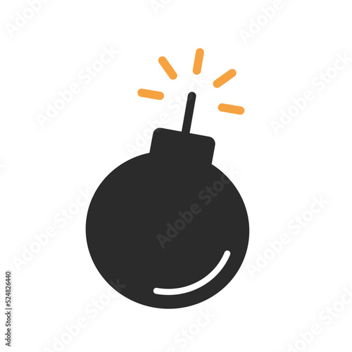 Bomb and emphasis mark. Ignition. Vector.