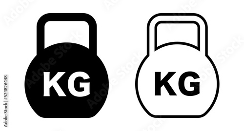 Kilogram weight icon set. Kettlebell Icon Set. Weight Training. Vector.