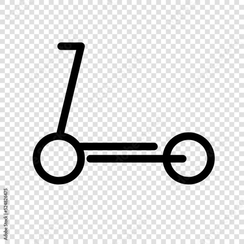 Simple kickboard icon. Scooter and kick skater. Vector.