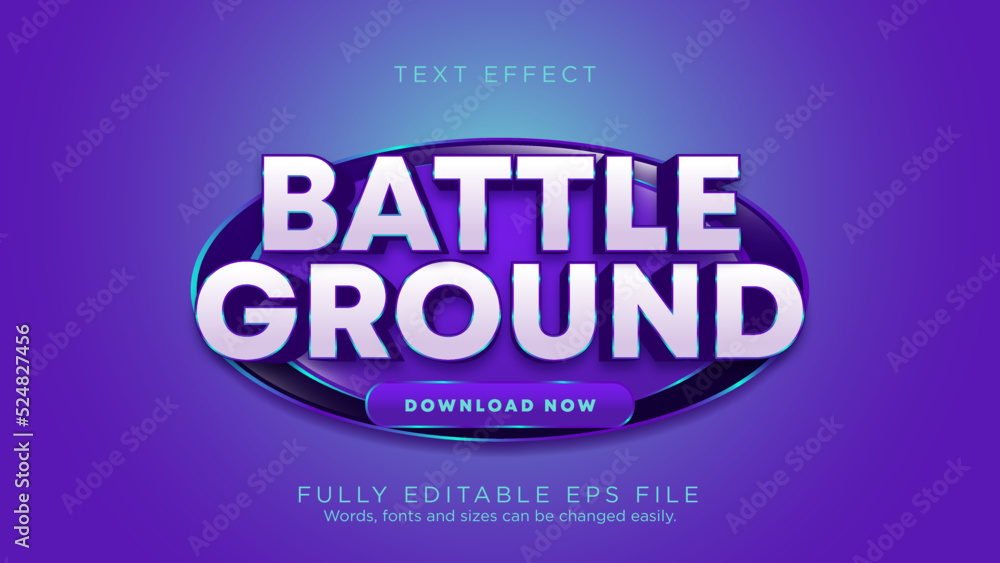 Fototapeta premium Battleground UI Button Text Effect Font Type