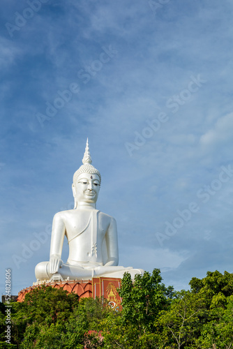 Giant Buddha in the Temple Wat Phu Manorom, Mukdahan province, Thailand.