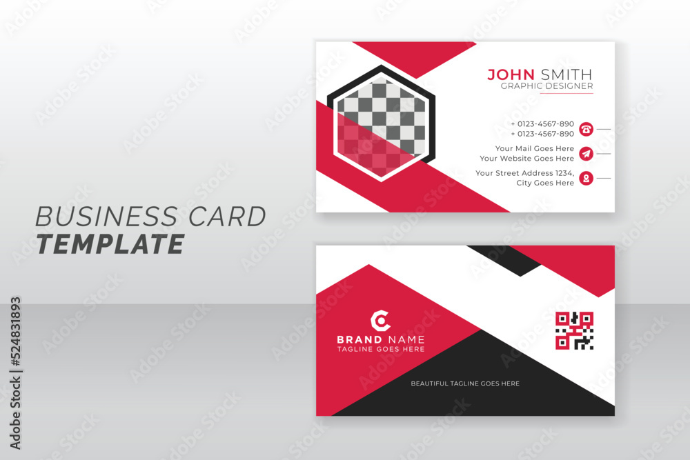 Red and black modern creative business card design