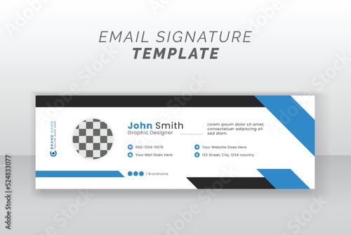 Creative corporate easy email signature footer layout rectangle shape design