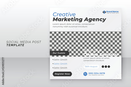 Innovative enterprise marketing online webinar and business social media post template