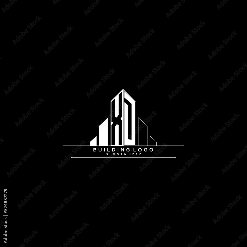 XD initial monogram logo for real estate with building style Stock ...