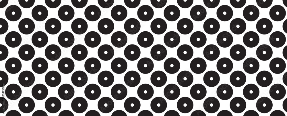 monochrome polka dot black and white seamless pattern background