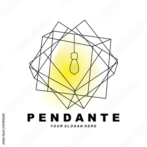 Home Decoration Hanging Lamp Logo, Home Furniture Design Vector
