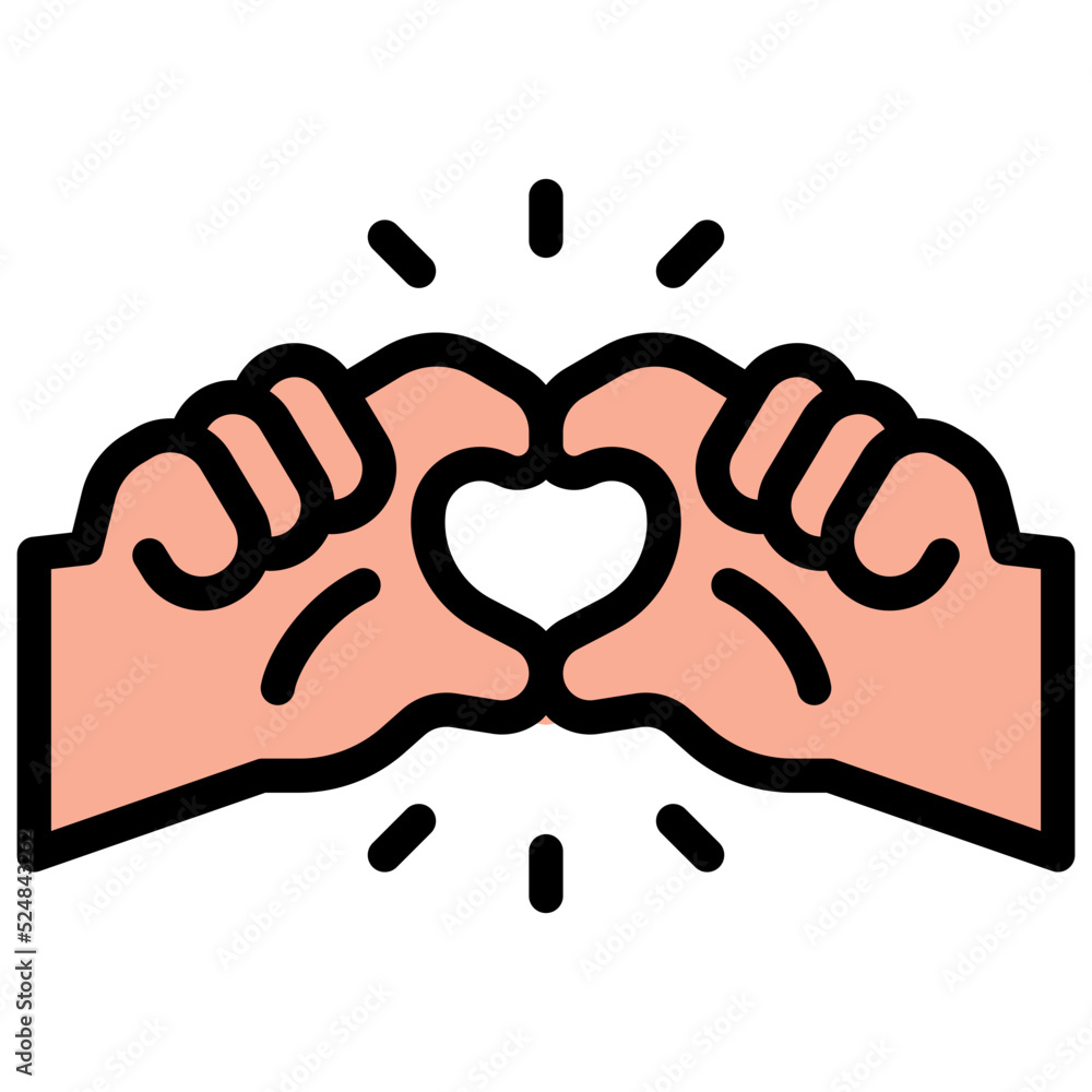 Obraz premium love filled outline icon