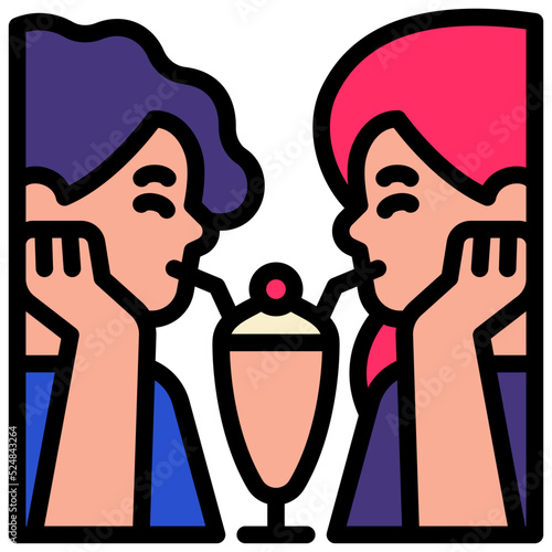 milkshake filled outline icon