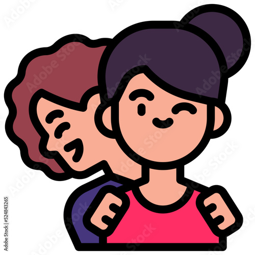 piggyback filled outline icon