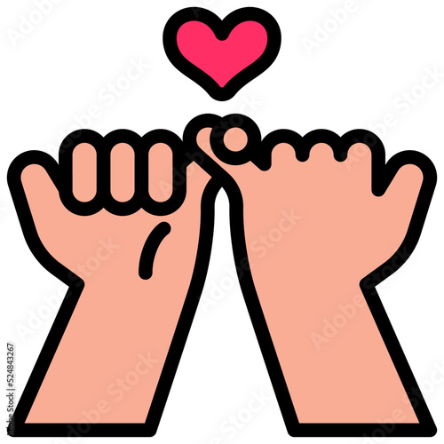 pinky promise filled outline icon