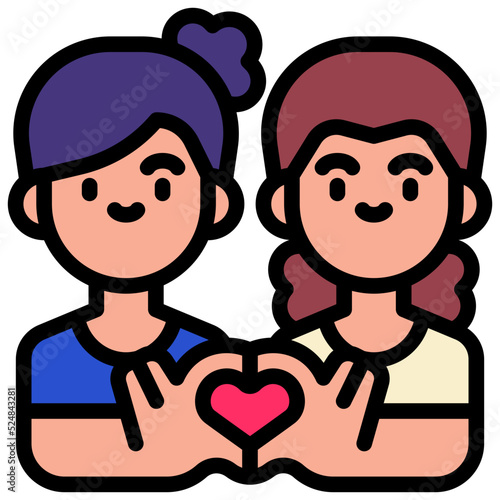 relationship filled outline icon