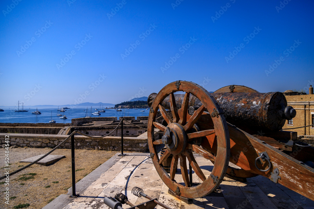 The Old Fortress of Corfu - a Venetian fortress in the city of Corfu. The fortress covers the promontory which initially contained the old town of Corfu that had emerged during Byzantine times