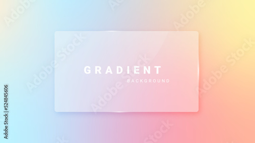 Abstract blur gradient background with transparent glass frame.