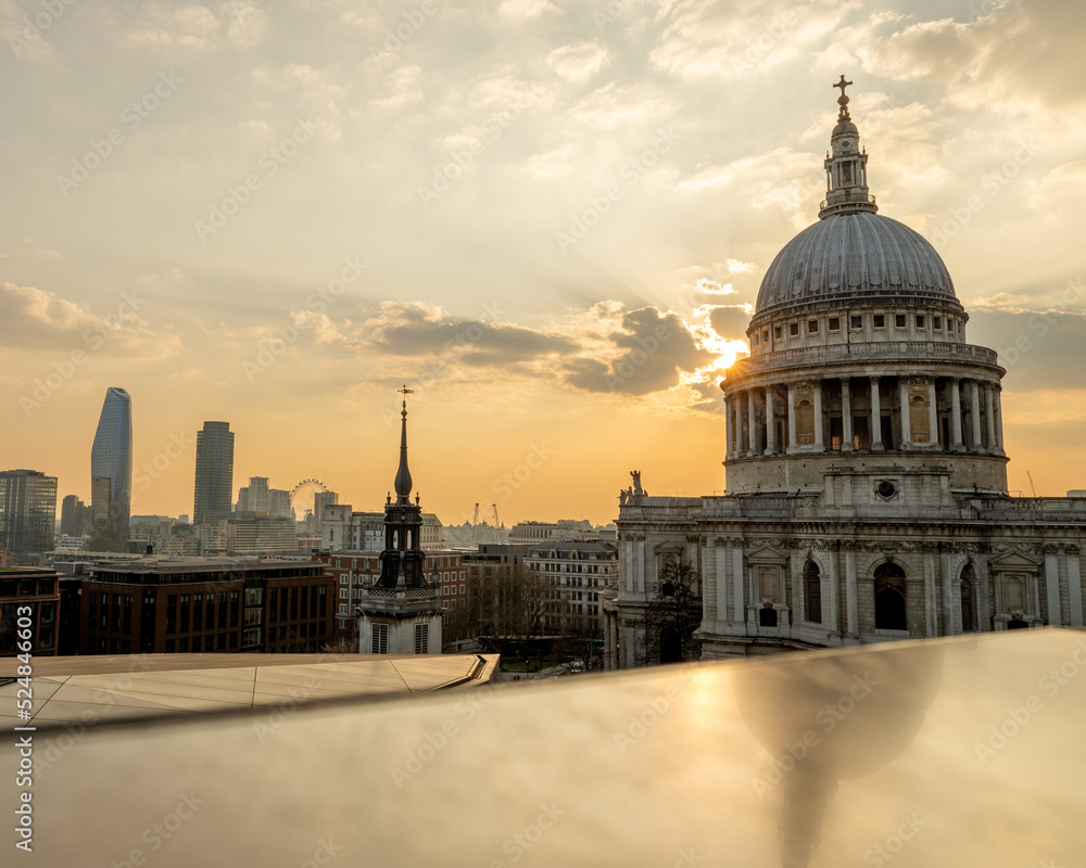 st pauls cathedral during sunset