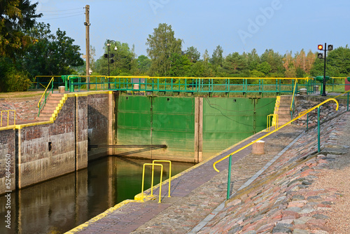The Gdanska Głowa Watergate - allows sailing on the Szkarpawa river and protects Żuławy from flooding. Poland