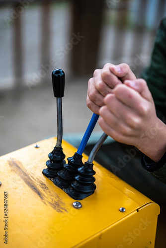 Controlling lever switch of crane truck vehicle