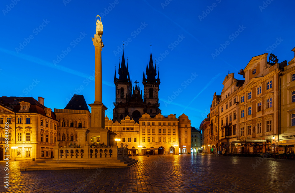 Fototapeta premium Old Town Square view in Prague of Czech Republic.