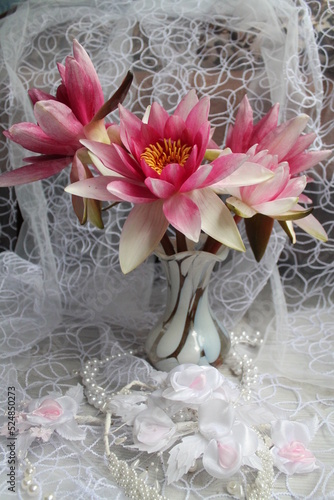 pink lilly in vase
