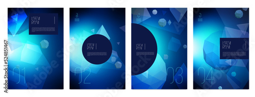 Blue background vector geometric 3d design. pattern futuristic