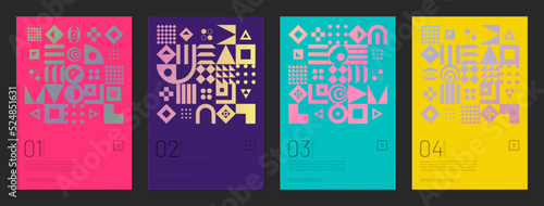 Geometric pattern cover background abstract design. business retro