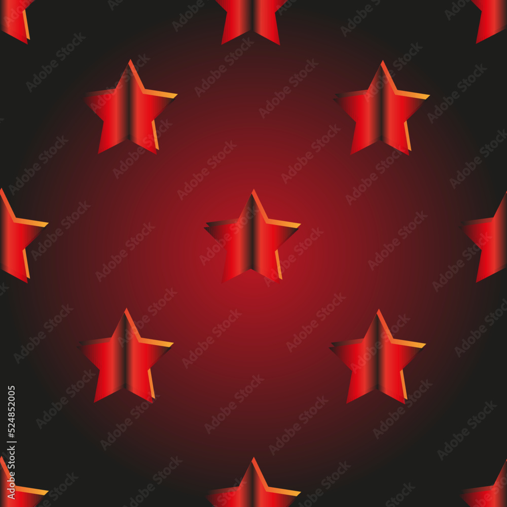 Creative seamless pattern with 3d red stars on beautiful red gradient background. Christmass background. Christmas concept. New year wrapping paper for gift box. Creative seamless pattern with 3d red stars on beautiful red gradient background. Christmass background. Christmas concept. New year wrapping paper for gift box.