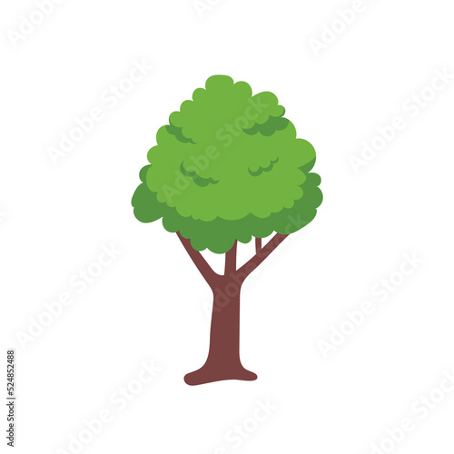 Vector green tree element. fertile forest for decoration