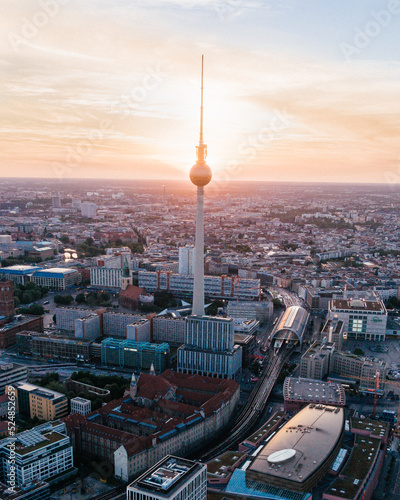 Cityscape of Berlin Mitte in Germany during sunset
