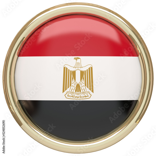 Badge with the Egyptian flag isolated on transparent background