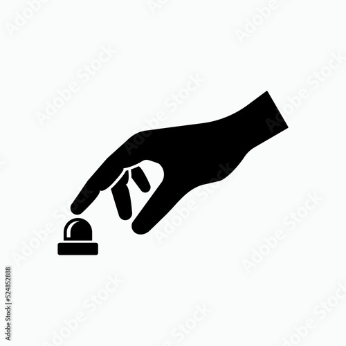 Button Press Icon. Process Start Symbol - Vector.   
