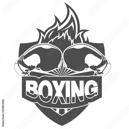 Black and white Boxing Gloves symbol
