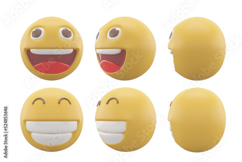 imoji yellow character icon 3d rendering.
