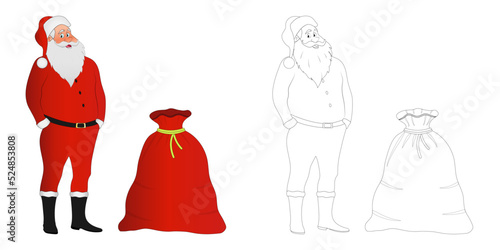 Cool Santa Claus With Gift Bag