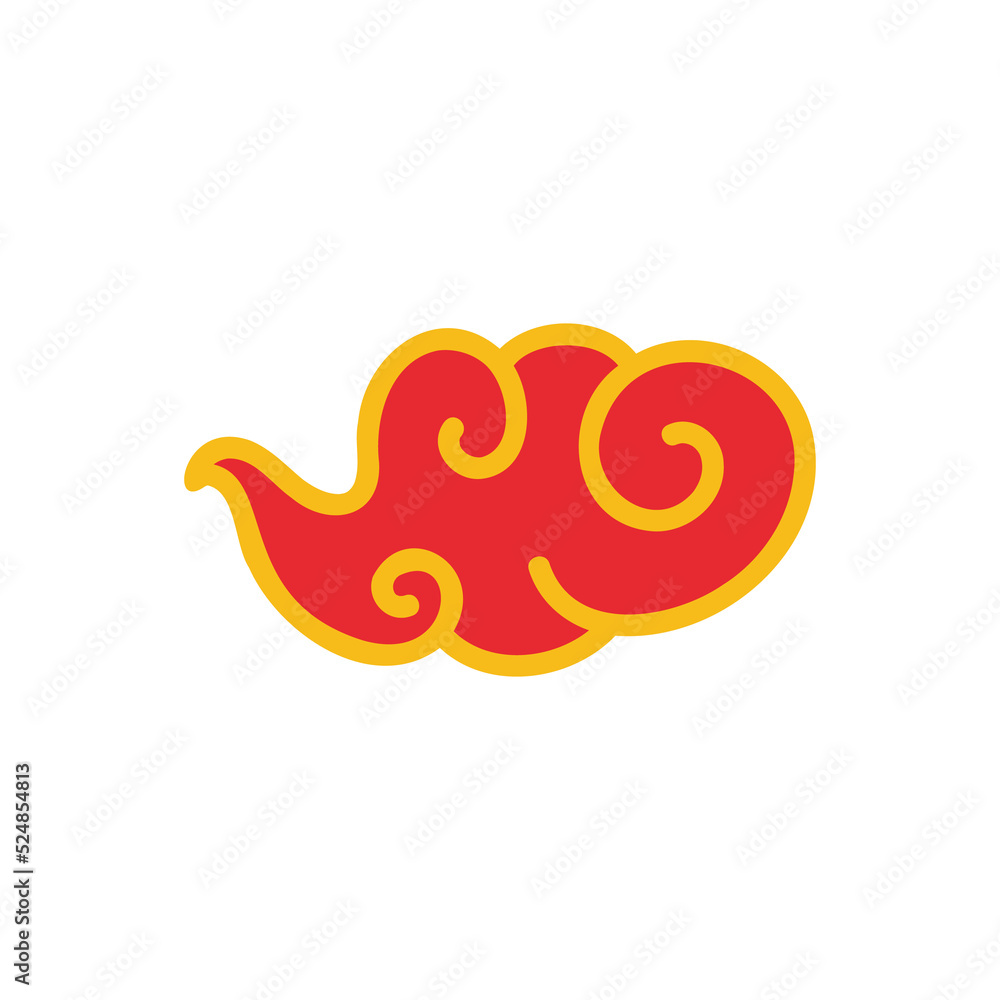 chinese red cloud element for decorating the Chinese New Year