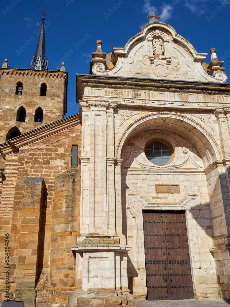 Facade of the church Santa Maria del Azogue or La Mayor. Benavente, Zamora, Castilla y Leon, Spain