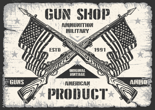 Gun shop vintage monochrome logotype