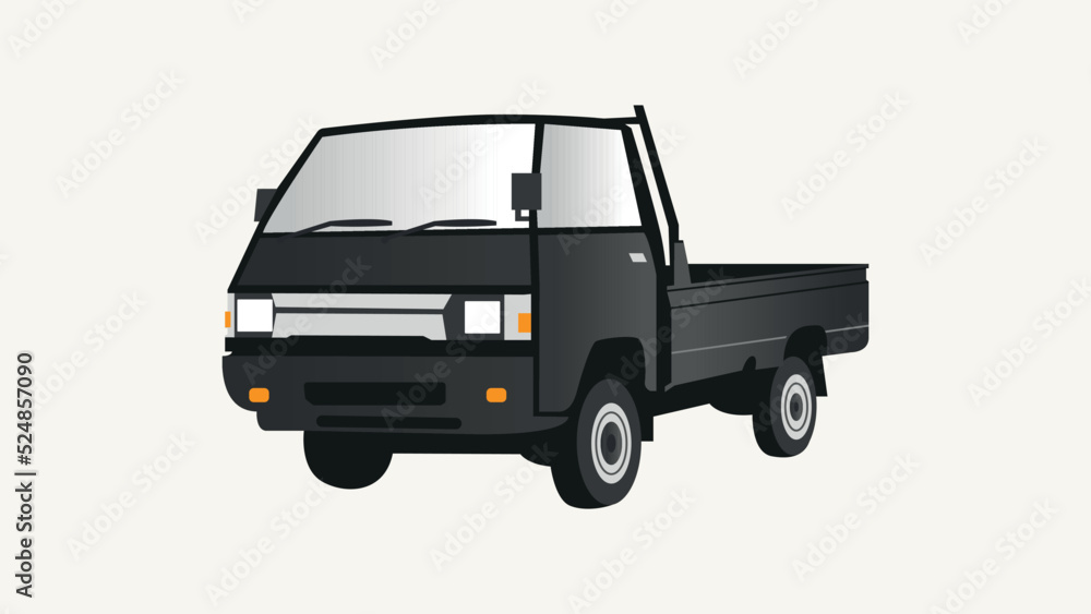 Pickup truck vector illustration, delivery transportation