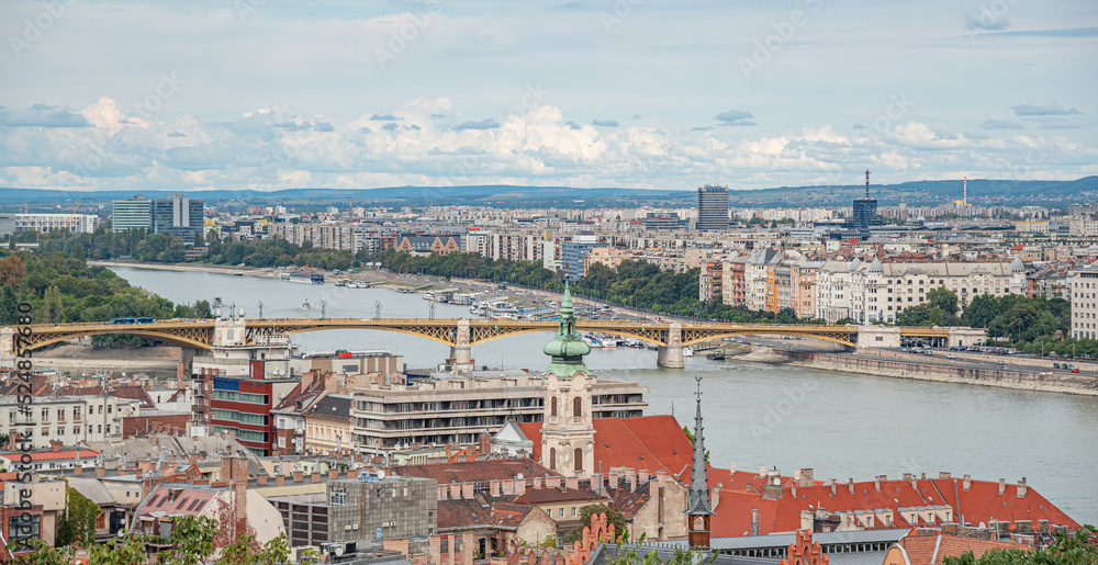 View of the city of Budapest from above in autumn, in Budapest, Hungary.