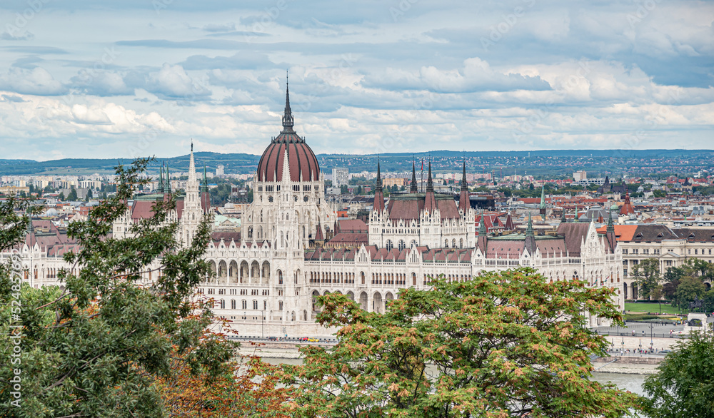 The building of the Hungarian Parliament in Budapest.
