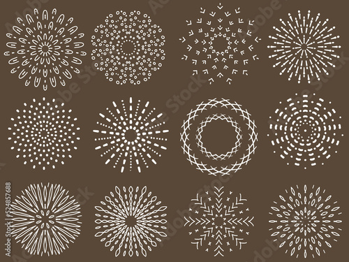hand drawn fireworks vector illustration