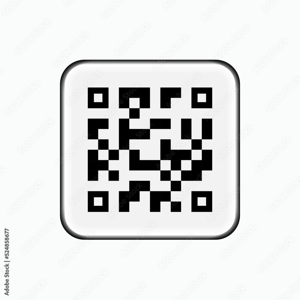 QR Code Icon. Quick Response Matrix Barcode Symbol - Vector. QR Code Icon. Quick Response Matrix Barcode Symbol - Vector.