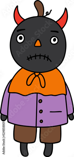 Cute Halloween Pumpkin, Pumpkin kid doy and girl illustration, Halloween decorations