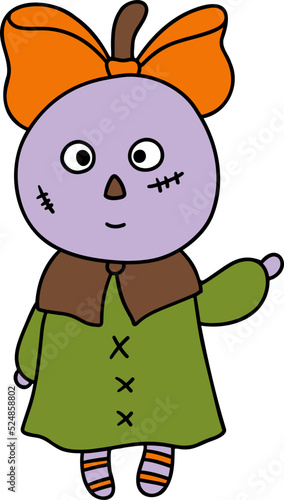 Cute Halloween Pumpkin, Pumpkin kid doy and girl illustration, Halloween decorations