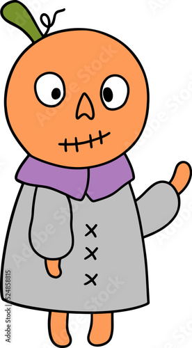 Cute Halloween Pumpkin, Pumpkin kid doy and girl illustration, Halloween decorations