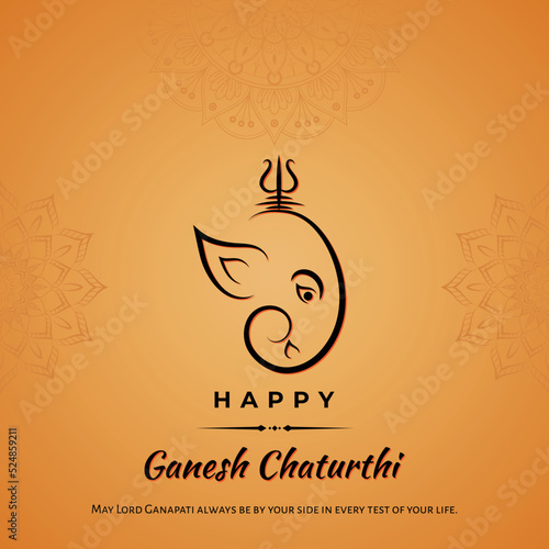 Vector Illustration of Ganesh Chaturthi for Hindu Festival Celebration