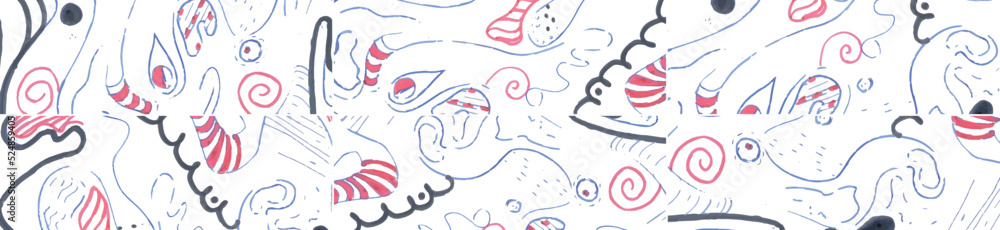 Naklejka premium Abstract pattern of arbitrary shapes and lines