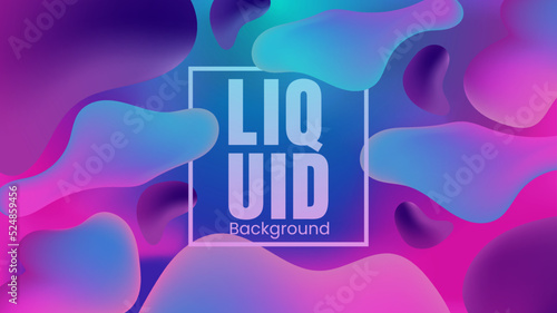 Abstract blue and purple liquid wavy shapes futuristic banner. Glowing retro waves vector background
